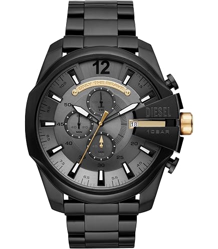 Amazon.com: Diesel Men's Watch, Spiked Stainless Steel Chronograph